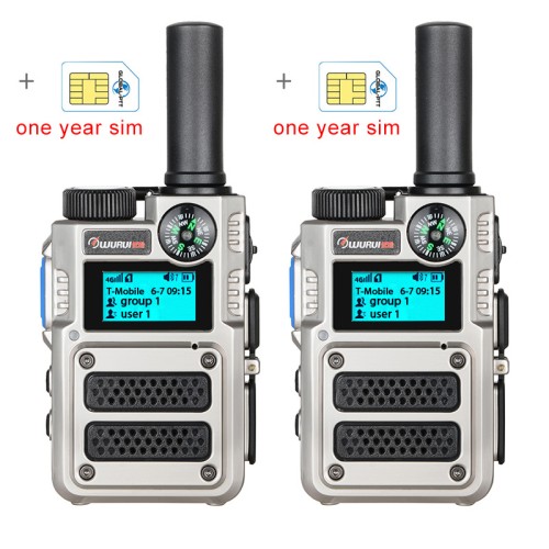 2PCS G500 global-ptt Wurui Military POC walkie talkie 4G long range radios Two way radio Phone Police Global intercom