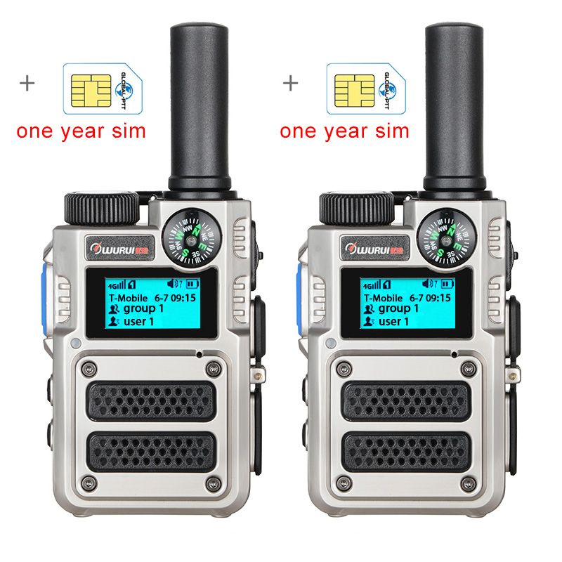 2PCS G500 global-ptt Wurui Military POC walkie talkie 4G long range radios Two way radio Phone Police Global intercom 