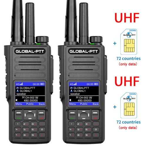 2PCS G8 global-ptt POC+UHF ALL bands 4G walkie talkie radio long range ham Portable communication Amateur ptt two-way radio police